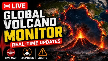 Global Volcano Activity - 3D Globe Monitor